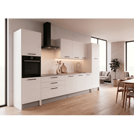 Cozinha ESENCIAL R36 reta 3,68m 16mm branco mate