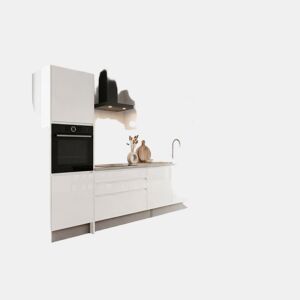 Cozinha ESENCIAL R36 reta 3,68m 22mm branco brilho sem puxador