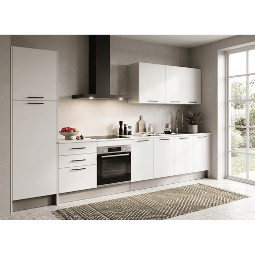 Cozinha ESENCIAL R36_2 reta 3,66m 16mm branco mate