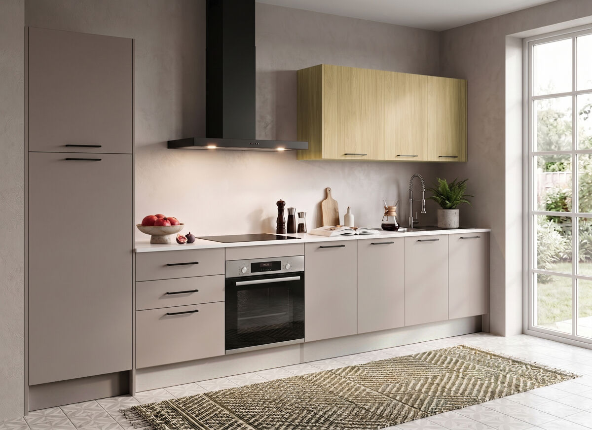 Cocina ESENCIAL R36_2 recta 3,66m Gris
