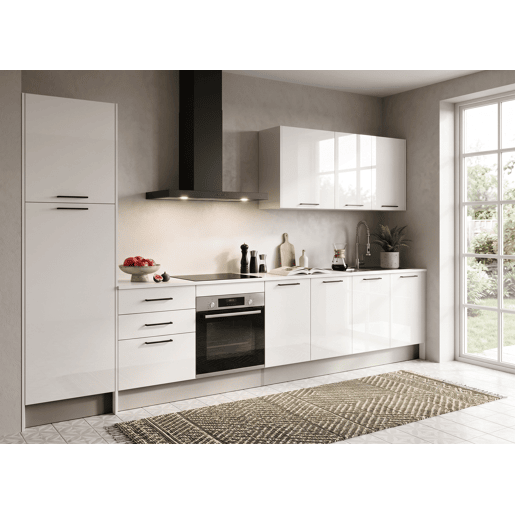 Cozinha ESENCIAL R36_2 reta 3,66m 20mm laminado branco brilho Cozinha ESENCIAL R36_2 reta 3,66m 20mm laminado branco brilho