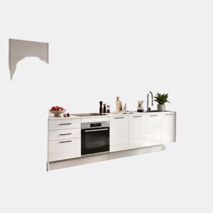 Cozinha ESENCIAL R36_2 reta 3,66m 20mm laminado branco brilho