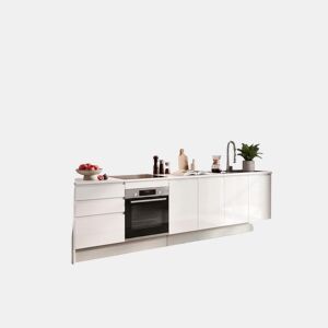 Cozinha ESENCIAL R36_2 reta 3,66m 22mm branco brilho sem puxador