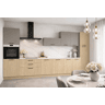 Cozinha ESENCIAL R40 reta 4m 16mm madeira natural e cinza