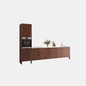 Cozinha ESENCIAL R40 reta 4m 16mm nogueira e cinza claro