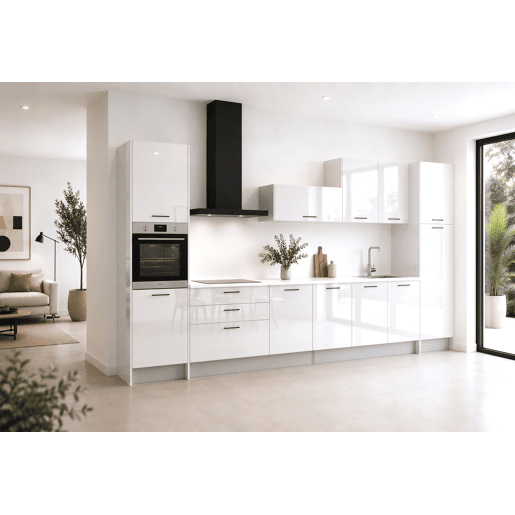 Cozinha ESENCIAL R40 reta 4m 20mm laminado branco brilho Cozinha ESENCIAL R40 reta 4m 20mm laminado branco brilho