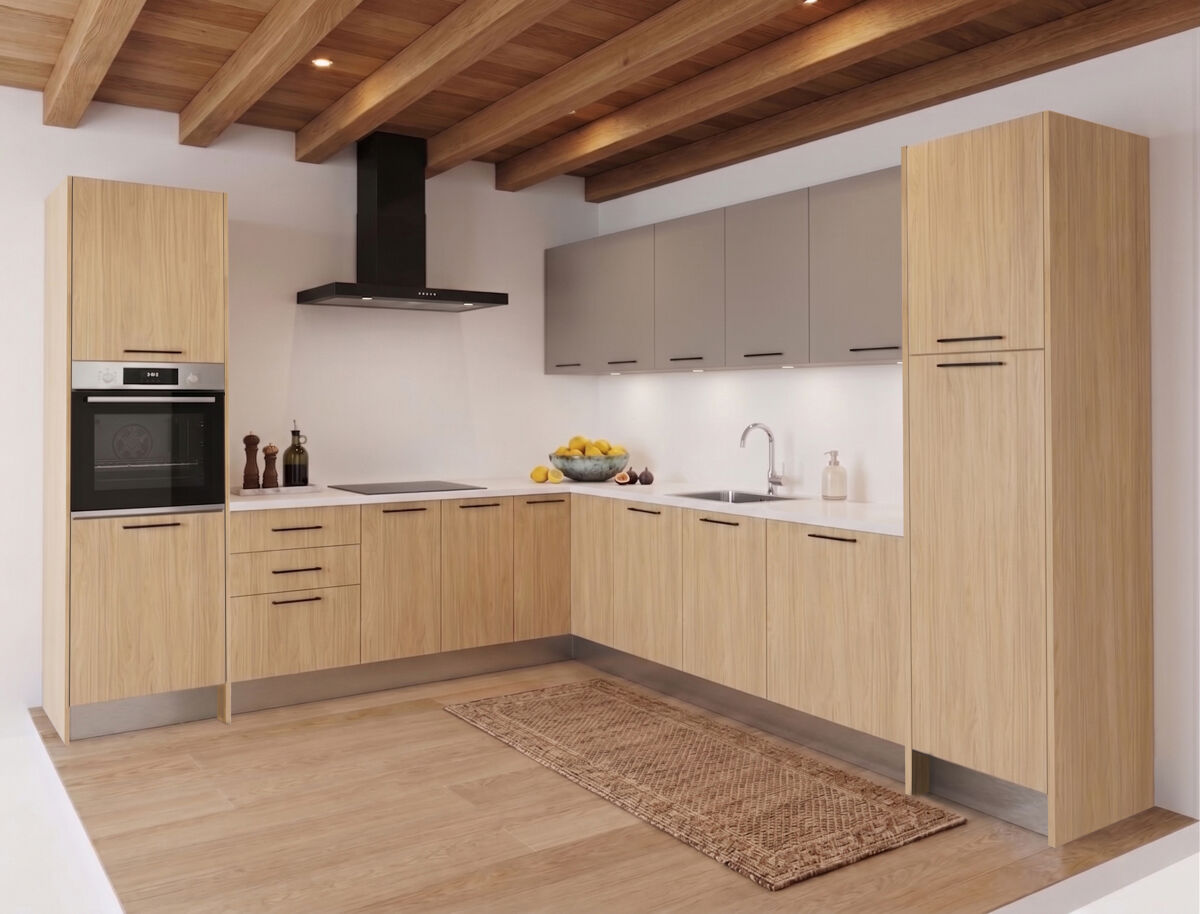 Cocina ESENCIAL L3030 en L 3x3m Natural
