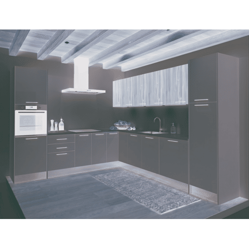 Cozinha ESENCIAL L3030 L 3x3m 16mm cinza claro e nogueira Cozinha ESENCIAL L3030 L 3x3m 16mm cinza claro e nogueira