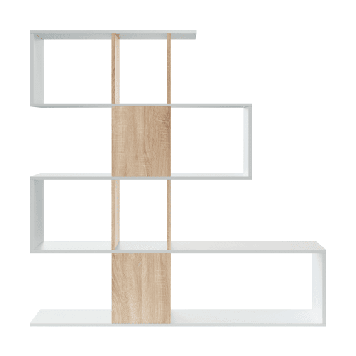 Estante ZIG-ZAG cor branco mate e madeira Estante ZIG-ZAG cor branco mate e madeira