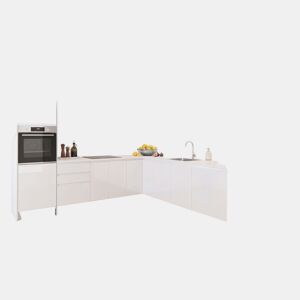 Cozinha ESENCIAL L3030 L 3x3m 22mm branco brilho sem puxador