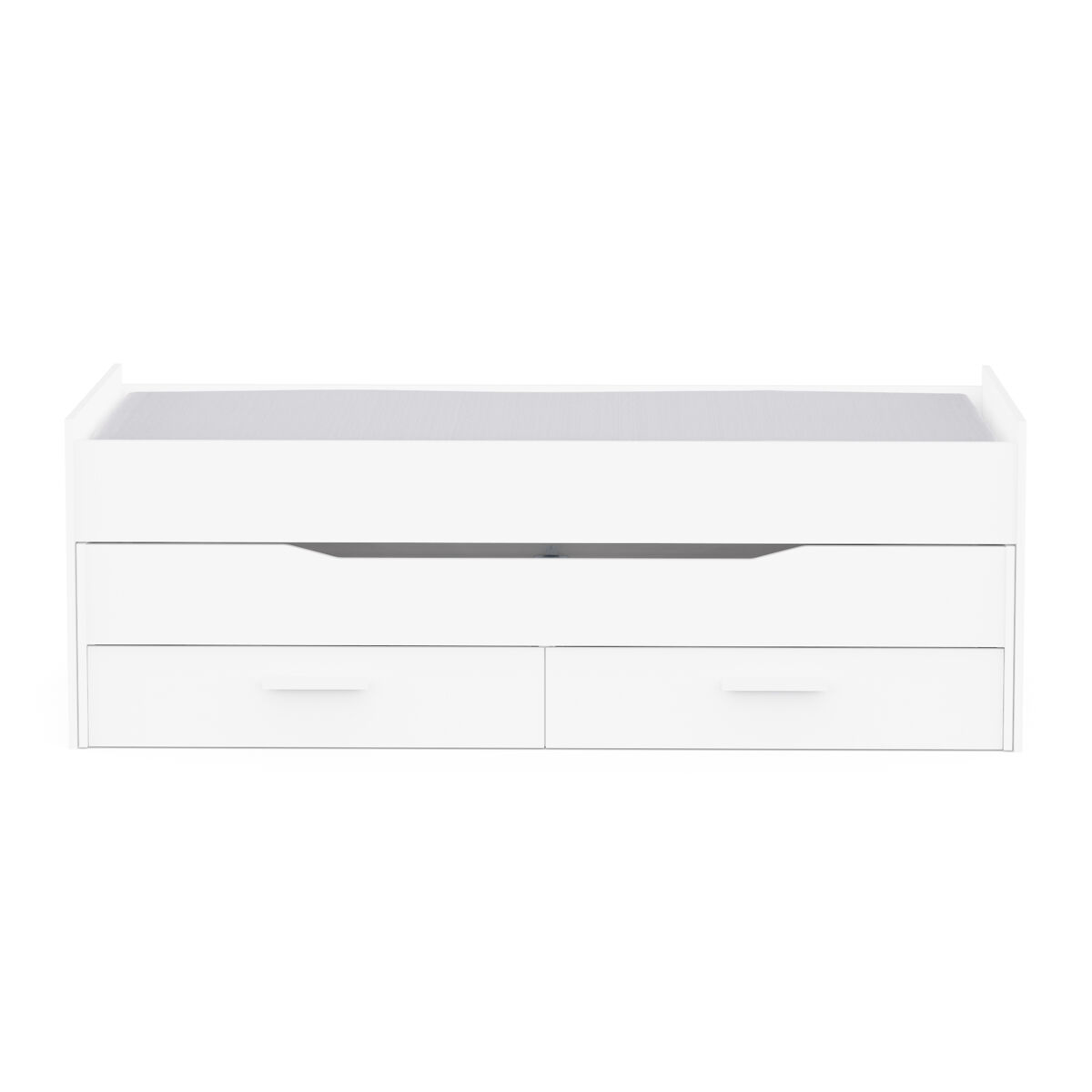 Cama nido DUOBOX II 90x190cm/90x190cm más dos cajones blanco