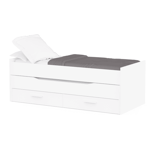 Cama nido DUOBOX II 90x190cm90x190cm mais 2 gavetas branco