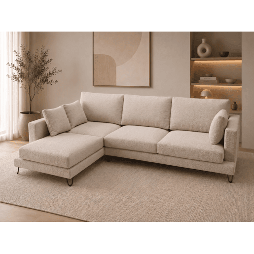 Chaise longue LENUS esquerda cor bege Chaise longue LENUS esquerda cor bege