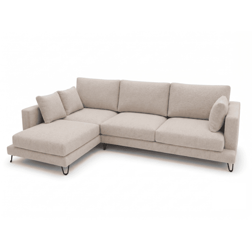 Chaise longue LENUS esquerda cor bege Chaise longue LENUS esquerda cor bege