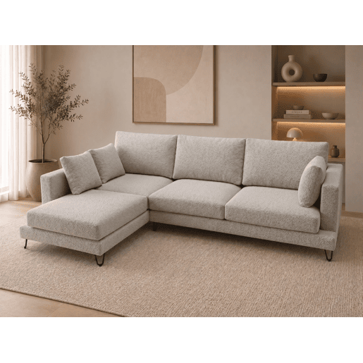 Chaise longue LENUS esquerda cor cinza claro Chaise longue LENUS esquerda cor cinza claro