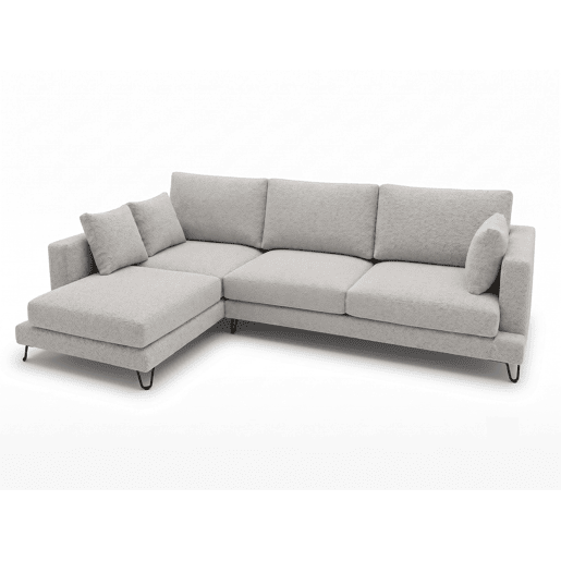 Chaise longue LENUS esquerda cor cinza claro Chaise longue LENUS esquerda cor cinza claro
