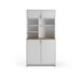 Buffet JULS de 4 puertas y 5 huecos en blanco y roble Buffet JULS de 4 puertas y 5 huecos en blanco y roble Blanco/ Madera