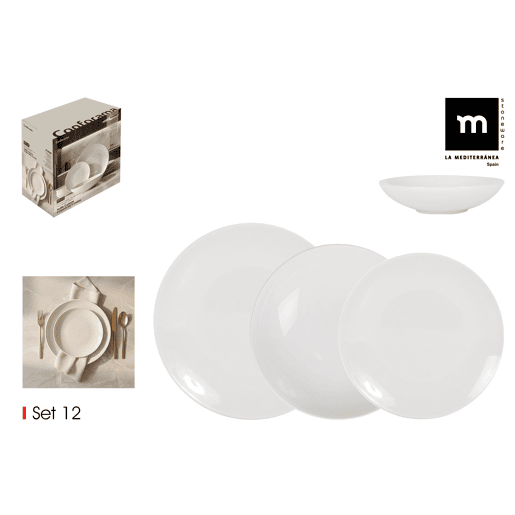 Conjunto de 12 peças ANABLE branco Conjunto de 12 peças ANABLE branco