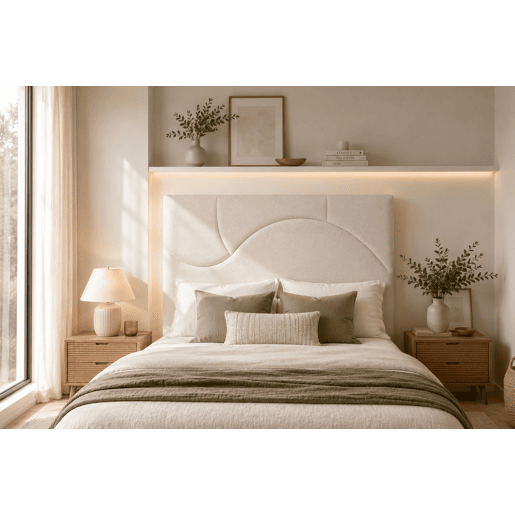 Cabeceira ARIA tecido 160x115x7cm branco
