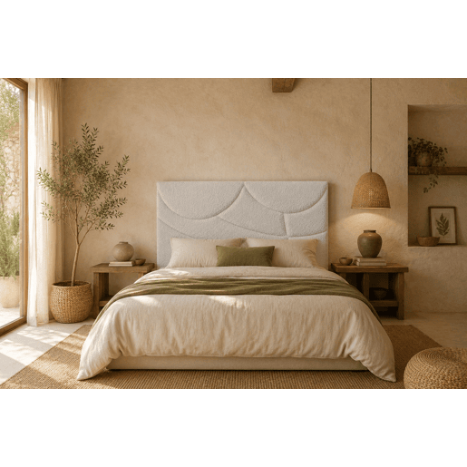 Cabeceira GALLERY tecido 160x115x7cm branco Cabeceira GALLERY tecido 160x115x7cm branco
