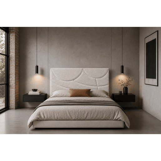 Cabeceira GALLERY tecido 160x115x7cm branco Cabeceira GALLERY tecido 160x115x7cm branco