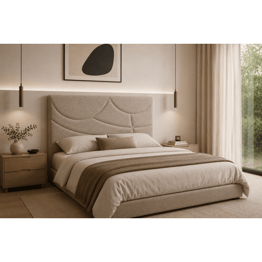 Cabeceira GALLERY tecido 160x115x7cm bege