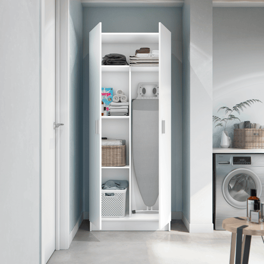 Armário para vassouras MULTIUSOS com 2 portas 70cm branco Armário para vassouras MULTIUSOS com 2 portas 70cm branco