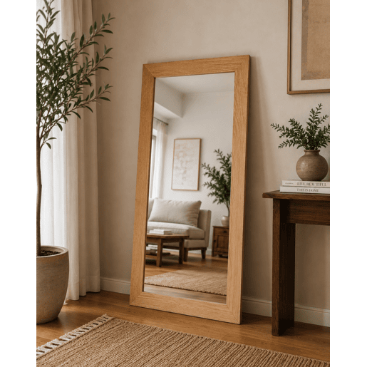 Espelho de parede SLIM cor natural 146,5x76cm
