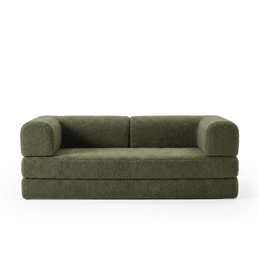 Sofá-cama compress BLOCKS 3 lugares verde escuro