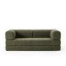 Sofá-cama compress BLOCKS 3 lugares verde escuro