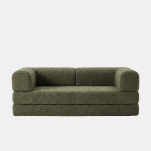 Sofá-cama compress BLOCKS 3 lugares verde escuro