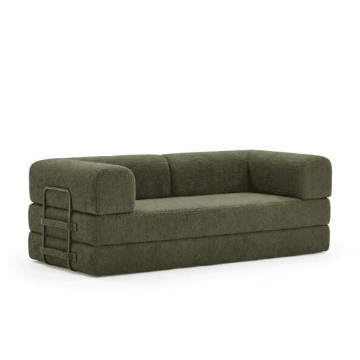 Sofá-cama compress BLOCKS 3 lugares verde escuro