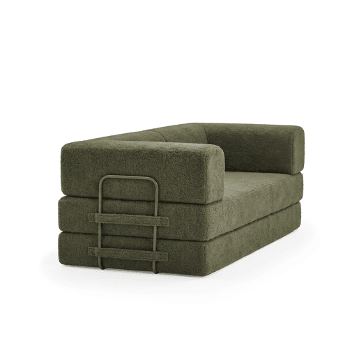 Sofá-cama compress BLOCKS 3 lugares verde escuro