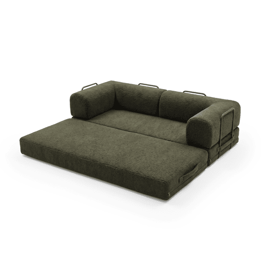Sofá-cama compress BLOCKS 3 lugares verde escuro