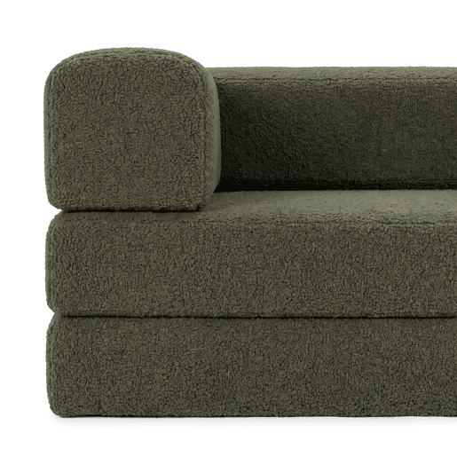 Sofá-cama compress BLOCKS 3 lugares verde escuro