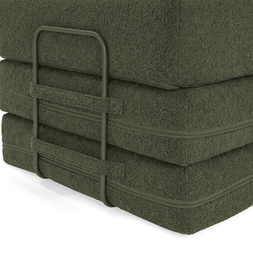 Sofá-cama compress BLOCKS 3 lugares verde escuro