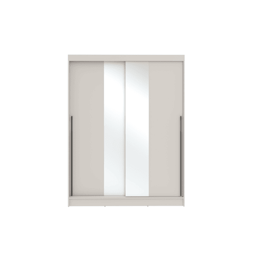 Roupeiro MASS portas de correr espelho 195x150x55cm cor caxemira Roupeiro MASS portas de correr espelho 195x150x55cm cor caxemira