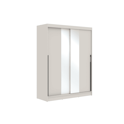 Roupeiro MASS portas de correr espelho 195x150x55cm cor caxemira Roupeiro MASS portas de correr espelho 195x150x55cm cor caxemira