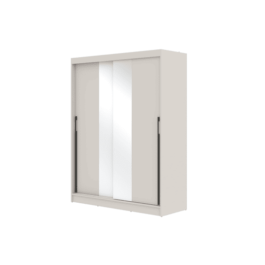 Roupeiro MASS portas de correr espelho 195x150x55cm cor caxemira Roupeiro MASS portas de correr espelho 195x150x55cm cor caxemira