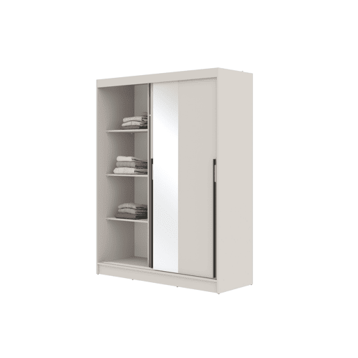 Roupeiro MASS portas de correr espelho 195x150x55cm cor caxemira Roupeiro MASS portas de correr espelho 195x150x55cm cor caxemira