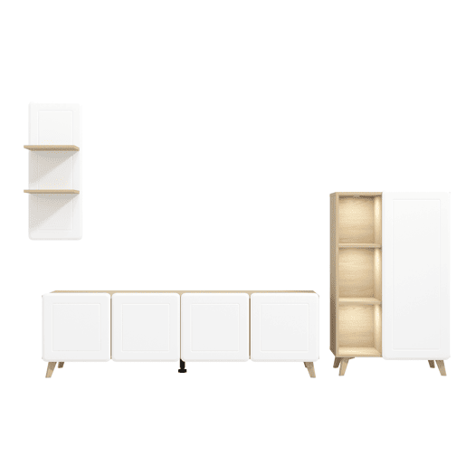 Compacto de TV ELGIN,&nbsp;244cm branco e carvalho