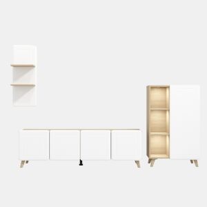 Compacto de TV ELGIN, 244cm branco e carvalho