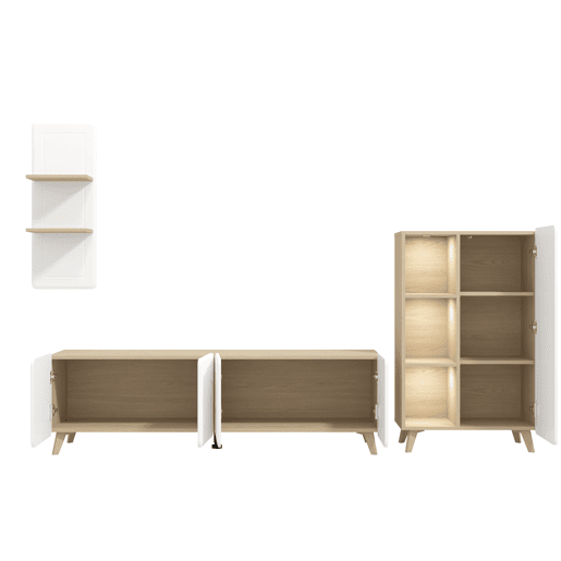 Compacto de TV ELGIN,&nbsp;244cm branco e carvalho