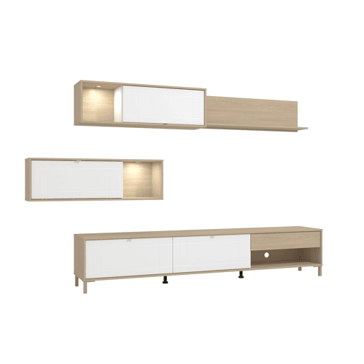 Compacto de TV CAMBRIDGE 234cm branco e carvalho Compacto de TV CAMBRIDGE 234cm branco e carvalho