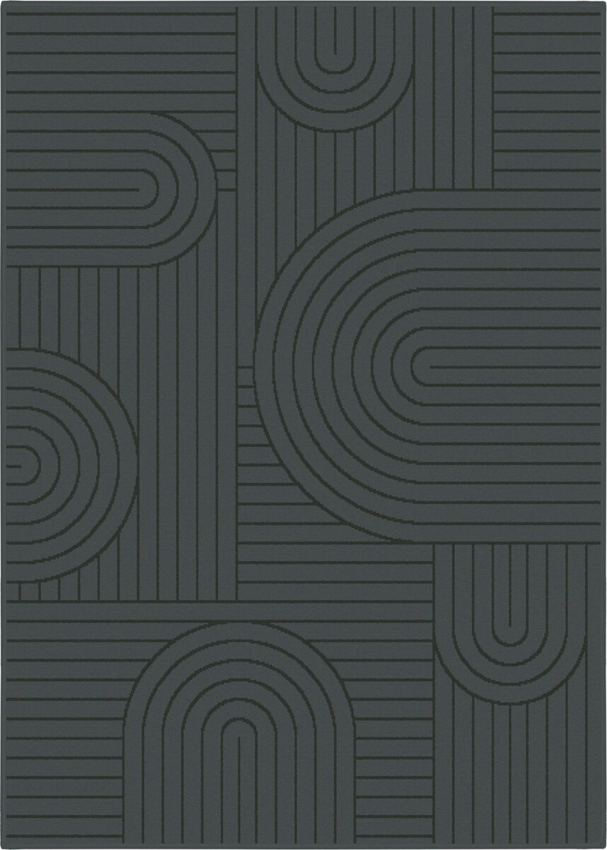 Alfombra polipropileno luna 120x170cm color gris oscuro