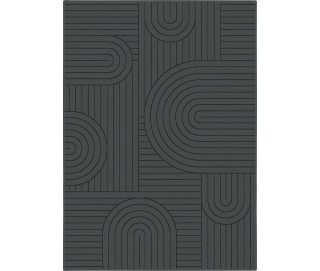 Alfombra polipropileno luna 150x210cm color gris oscuro