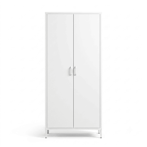 Armário metálico IRON 2 portas batentes 185x80x45cm branco