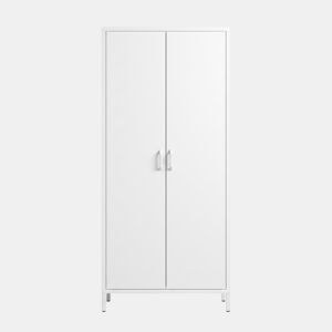 Armário metálico IRON 2 portas batentes 185x80x45cm branco