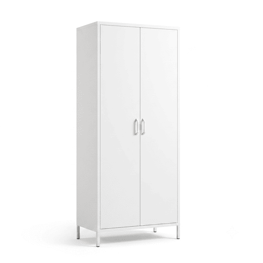 Armário metálico IRON 2 portas batentes 185x80x45cm branco