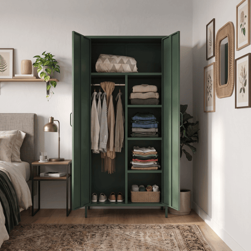 Armário metálico IRON 2 portas batentes 185x80x45cm verde Armário metálico IRON 2 portas batentes 185x80x45cm verde